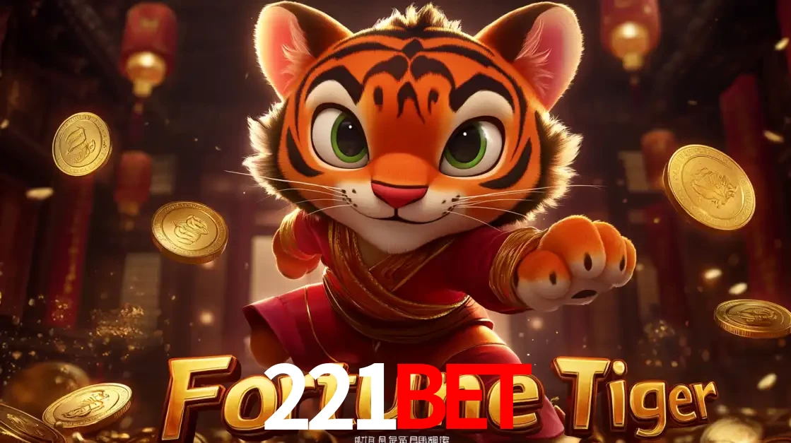 O carismático mascote do jogo de slot Fortune Tiger, um tigre fofo em pose de artes marciais, pronto para trazer sorte e multiplicadores de ganhos no cassino online 221BET.